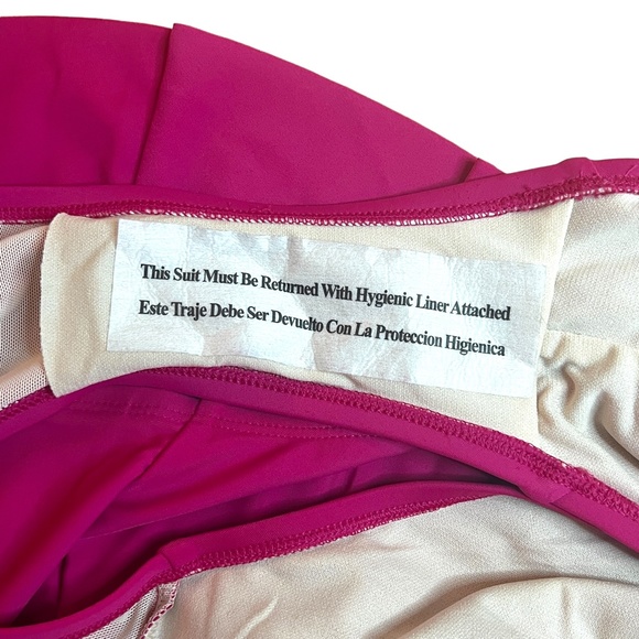 NWT Kona Sol Full Coverage One-Piece Swimsuit One‎ Shoulder Ruffle Pink - Picture 10 of 10